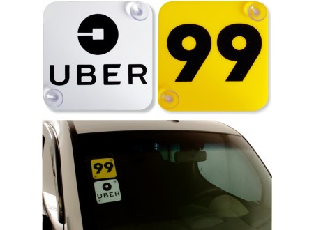 Placa Indicativas Uber 99 Motorista De Aplicativos Carro
